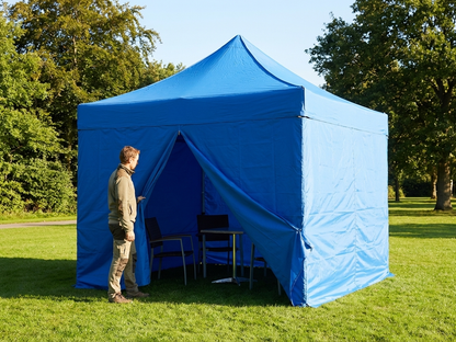 Blue pop-up gazebo with aluminium frame for outdoor events