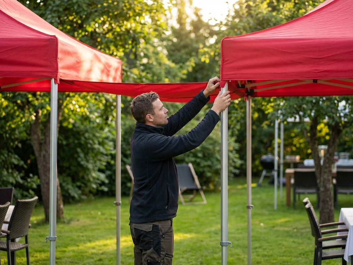 Rain Gutter in red, 3 metres, for FleXtents setup - product detail