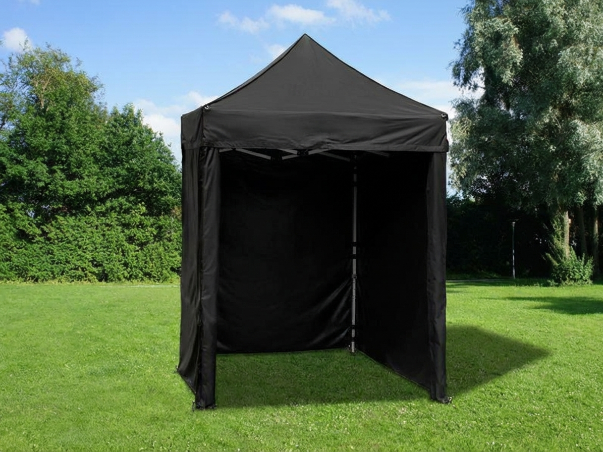 Pop up gazebo 2x2 m black with aluminium frame - product detail