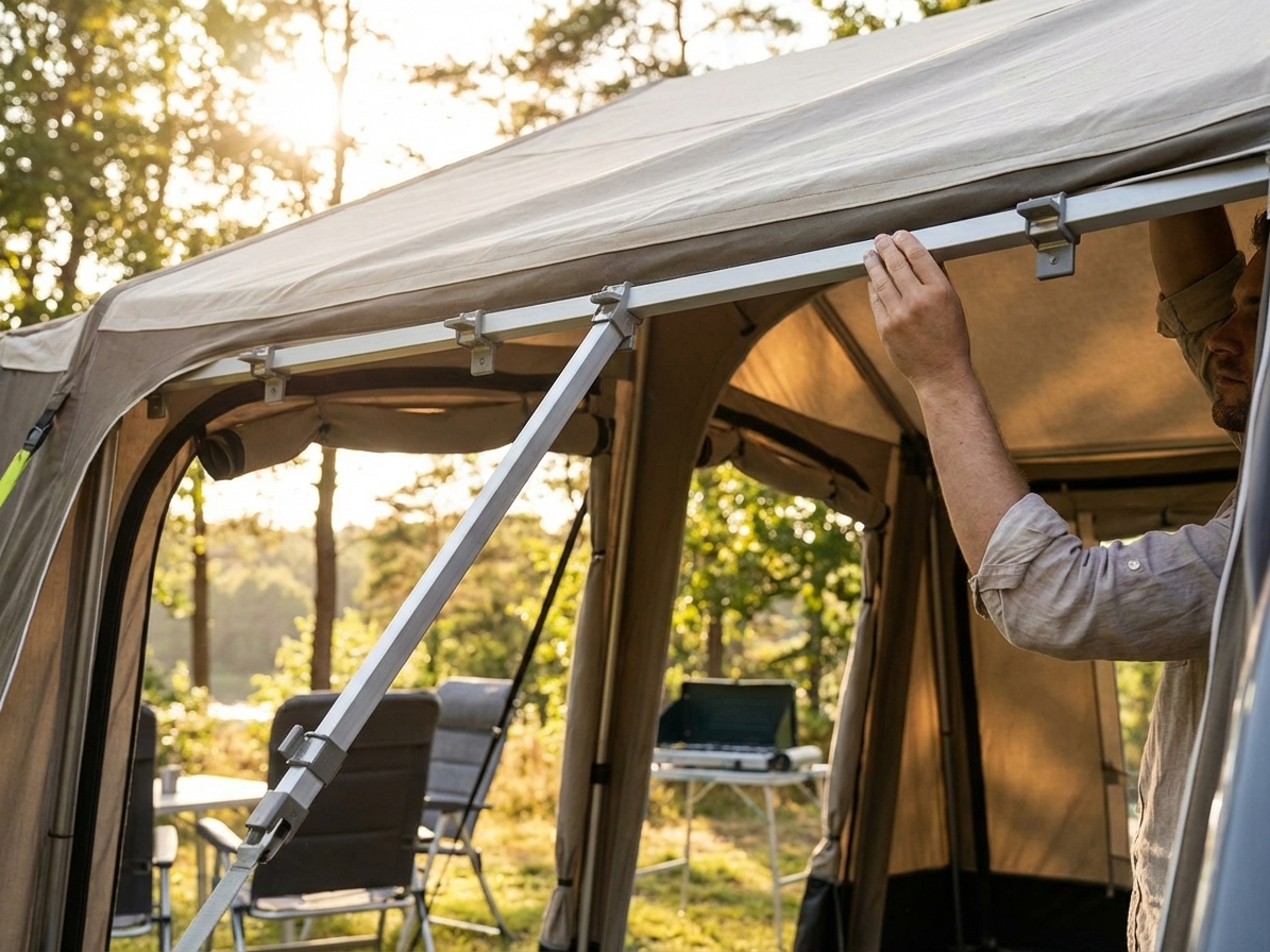 Aluminium complete roof pole with grey fitting for outdoor use - view 3