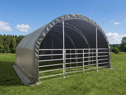 Livestock Shelter 6x6m Green PVC for outdoor use