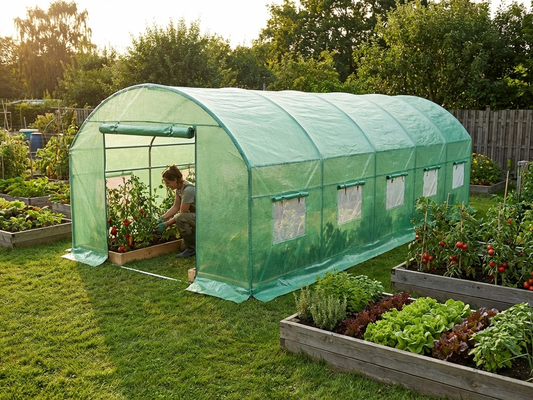 Greenhouse cover made of polyethylene in green, 4x6.6x2 metres
