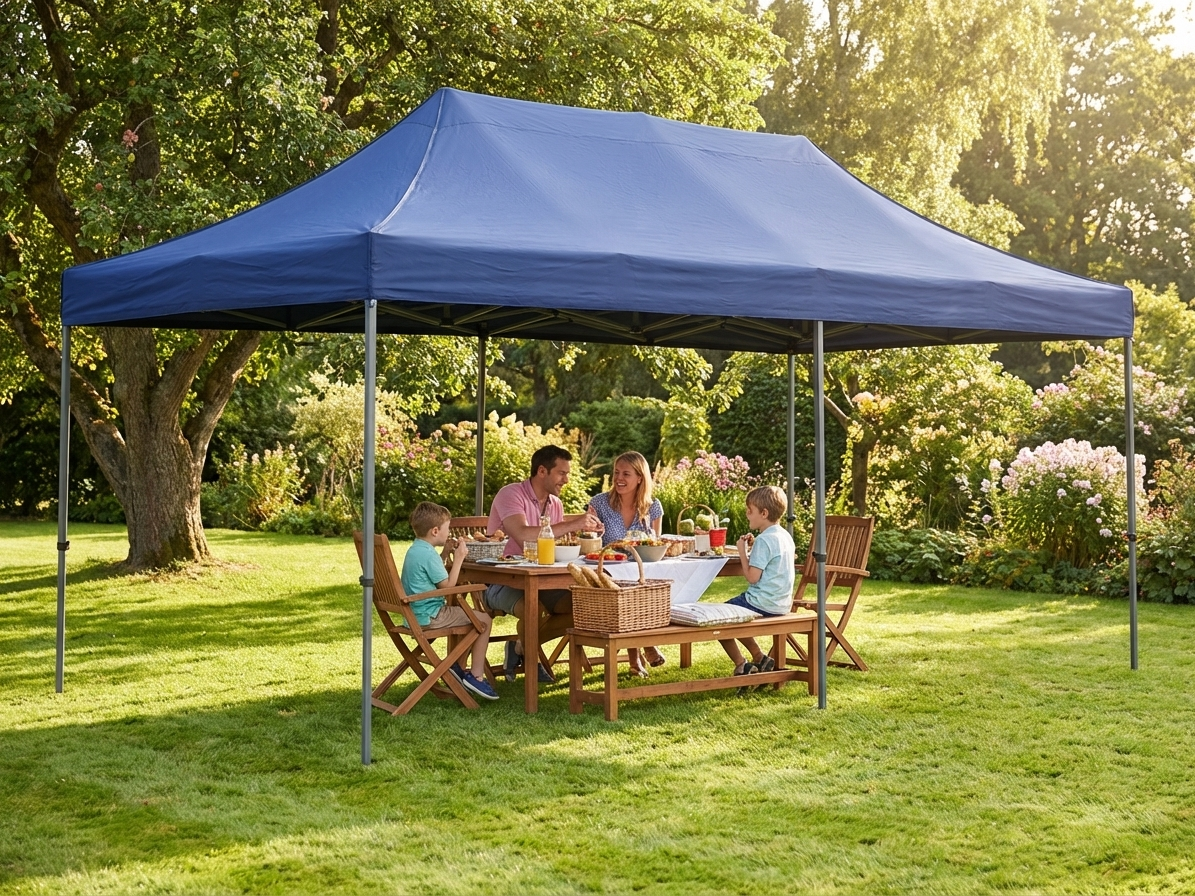 Pop Up Gazebo 3x6 m Dark Blue Steel Frame for Outdoor Events