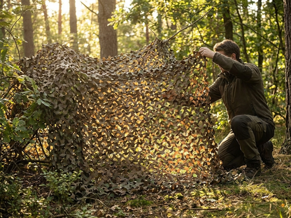 Woodland camouflage net, nylon polyurethane coated, 1.4x3m - product detail