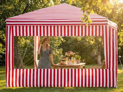 Sidewall with Panorama Window 3 m in White and Red for outdoor events - view 3