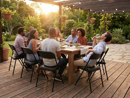 Black Folding Chair 44x44x80 cm - view 3