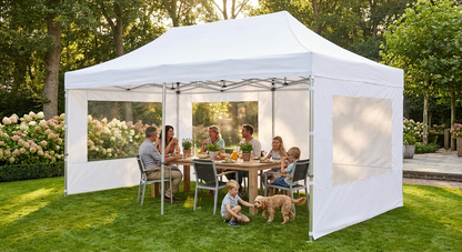 Pop up gazebo 3x6 m white with aluminium frame - product detail