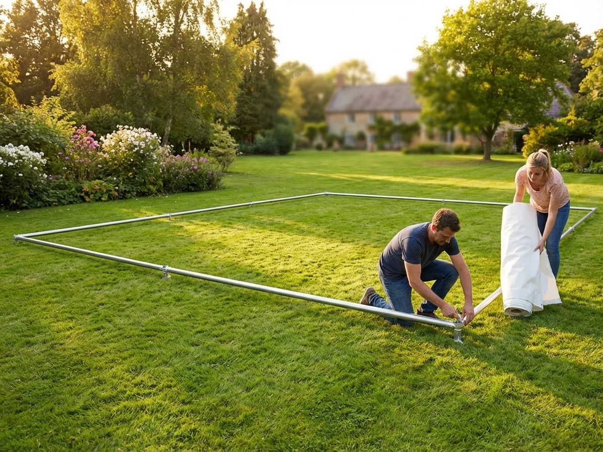 Ground bar frame for 4x6 m marquee with galvanised steel - view 3