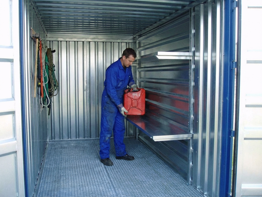 Steel shelving upright in grey for industrial use