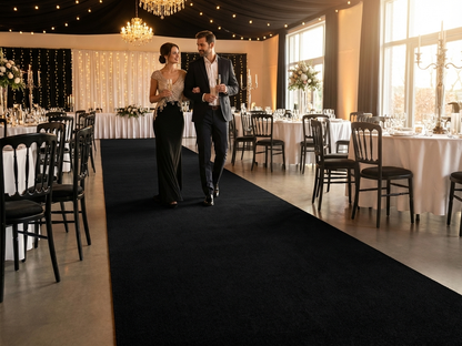 Black carpet 2x12 m made of 100% polyester for indoor use - view 3