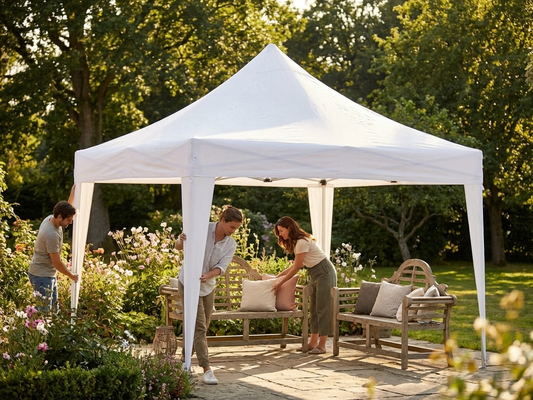 White gazebo roof cover, 3x3 m, flame retardant - product detail