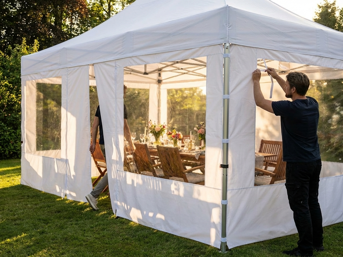 PVC sidewall kit for gazebo 4x6m white