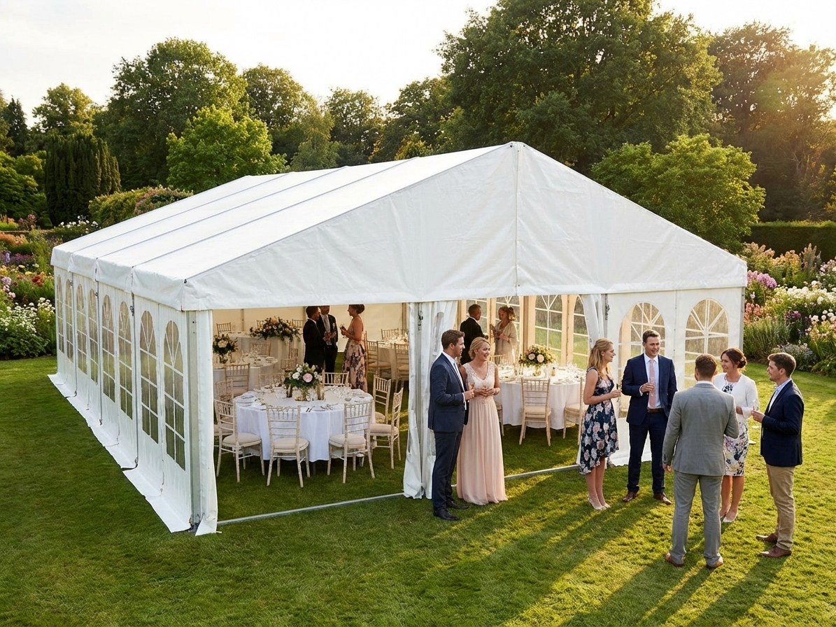 Professional Marquee 9x12m White PVC with Aluminium Frame - product detail