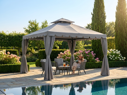 4x4 m grey gazebo, ideal for outdoor events - view 3
