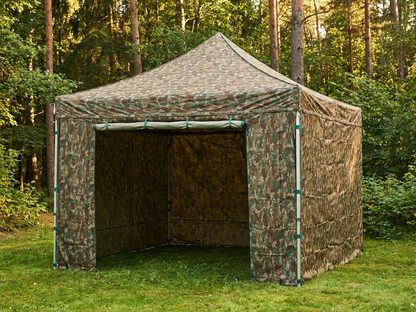 Camouflage pop-up gazebo with aluminium frame for outdoor use