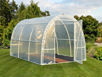 Transparent polytunnel greenhouse 2.2x4x1.9m with UV-resistant foil