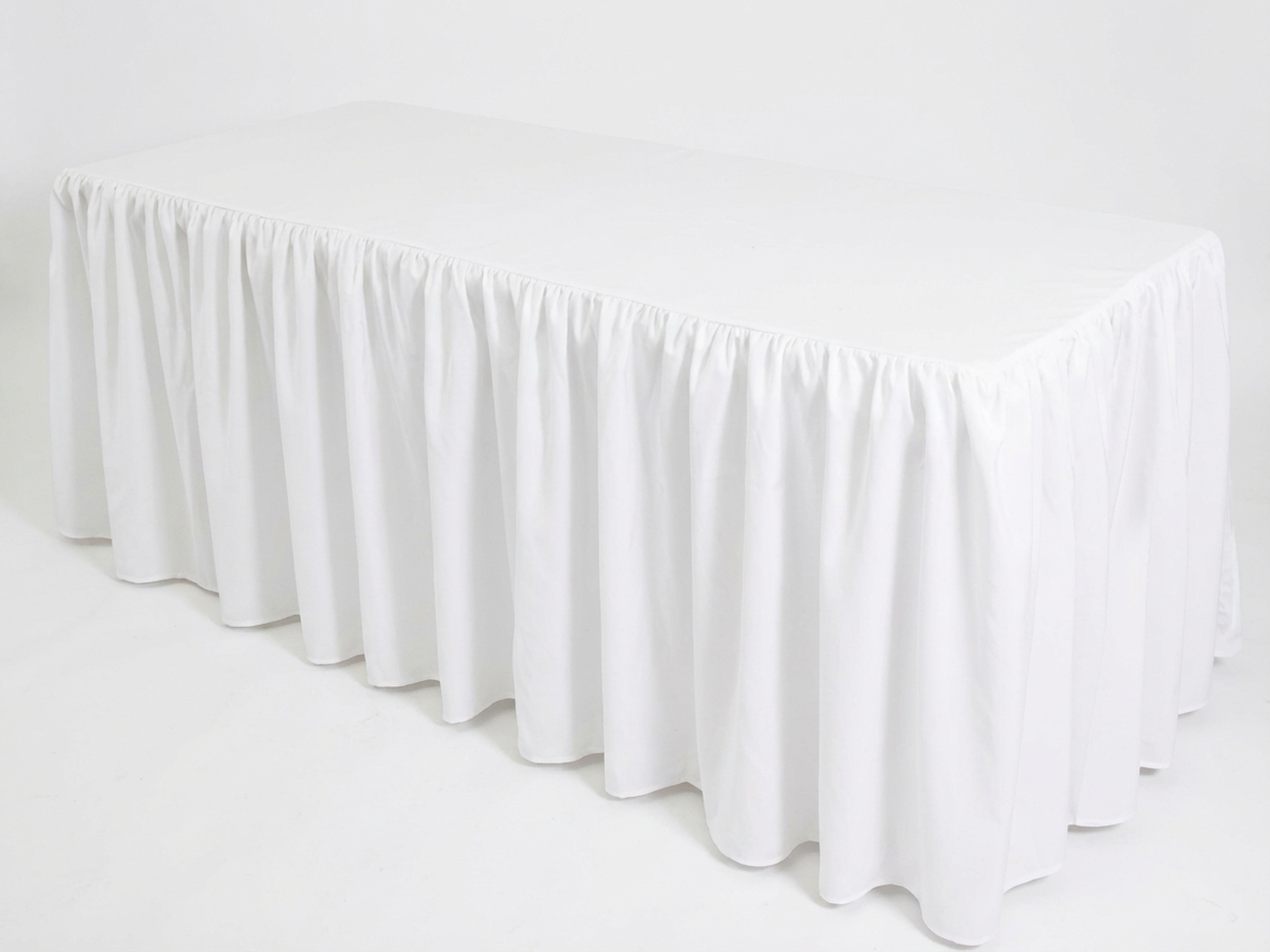 White polyester tablecloth 183x76x74 cm for indoor and outdoor use