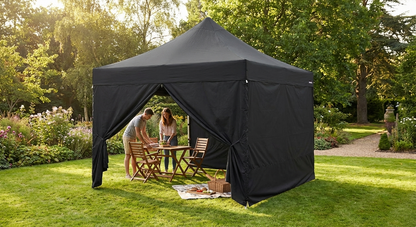 Pop up gazebo 3x3m black with aluminium frame