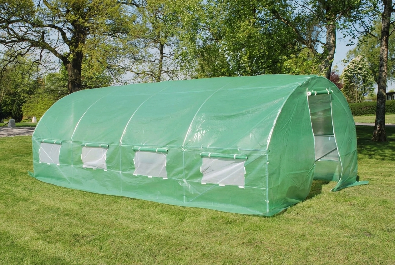 Green polytunnel greenhouse 3x6x2 m for gardening