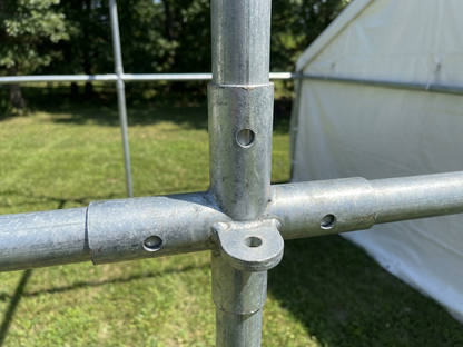 Galvanised steel connector, silver, industrial use