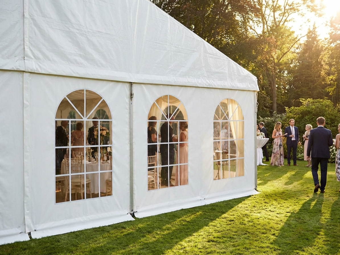 White marquee sidewall 6 m for outdoor events
