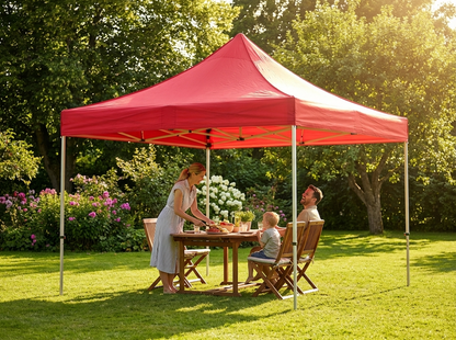 Red pop up gazebo with aluminium frame for outdoor use - view 3