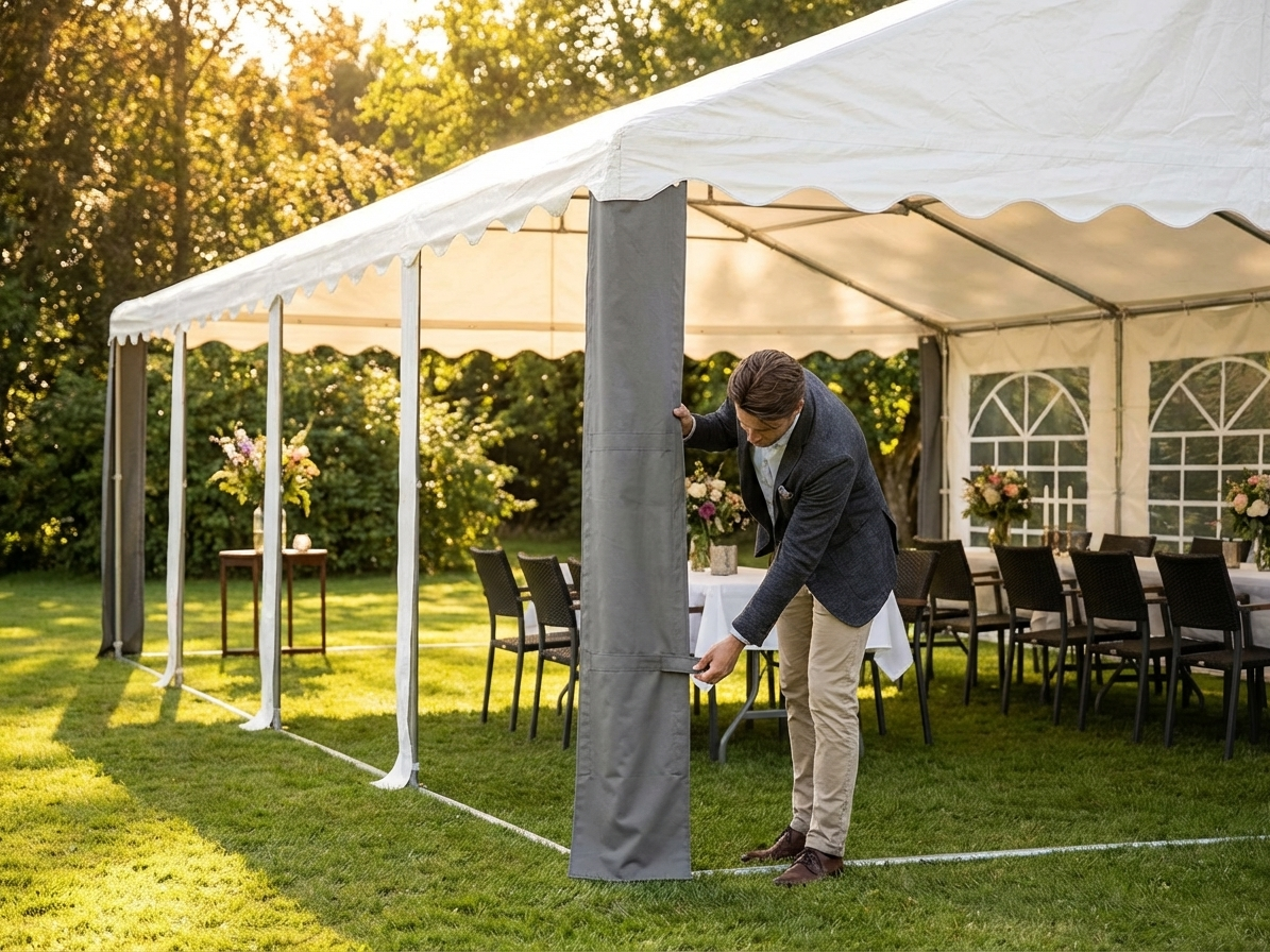 Grey PVC Marquee Leg Cover 2.3m for Event Tents - view 3