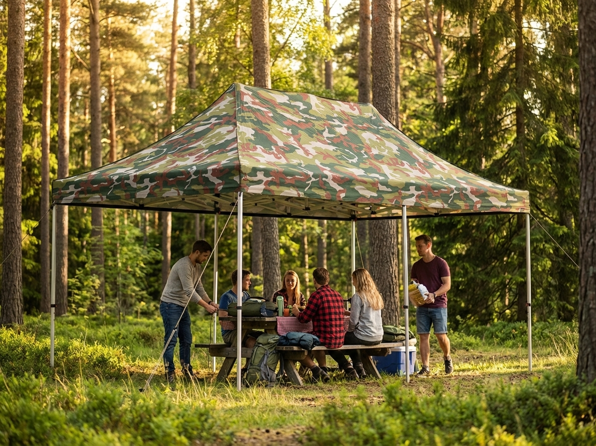 Camouflage gazebo roof cover 3x6 metres for outdoor use - product detail