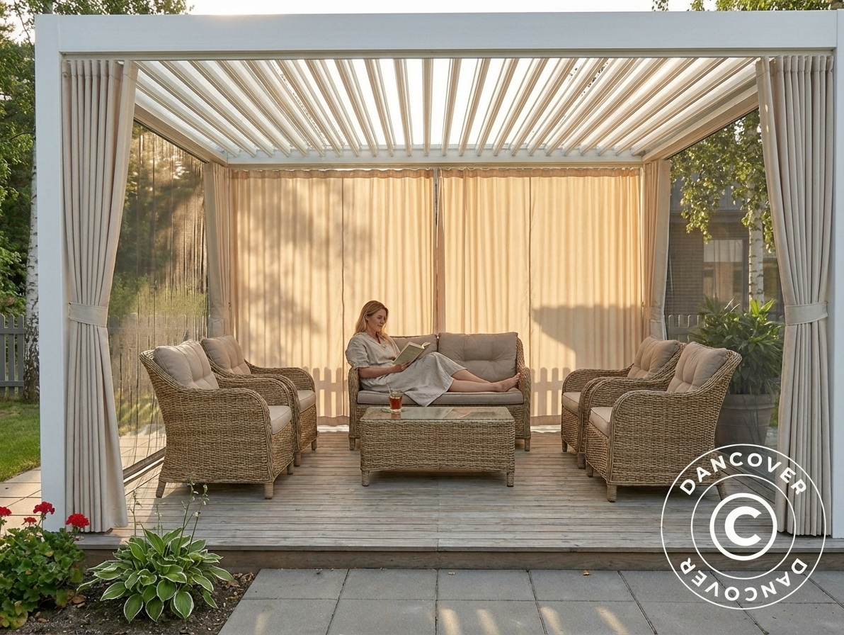 Beige sidewalls and mosquito net for 3x3 m gazebo