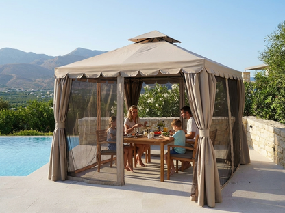 Dark Beige Gazebo with Steel Frame for Outdoor Events - product detail