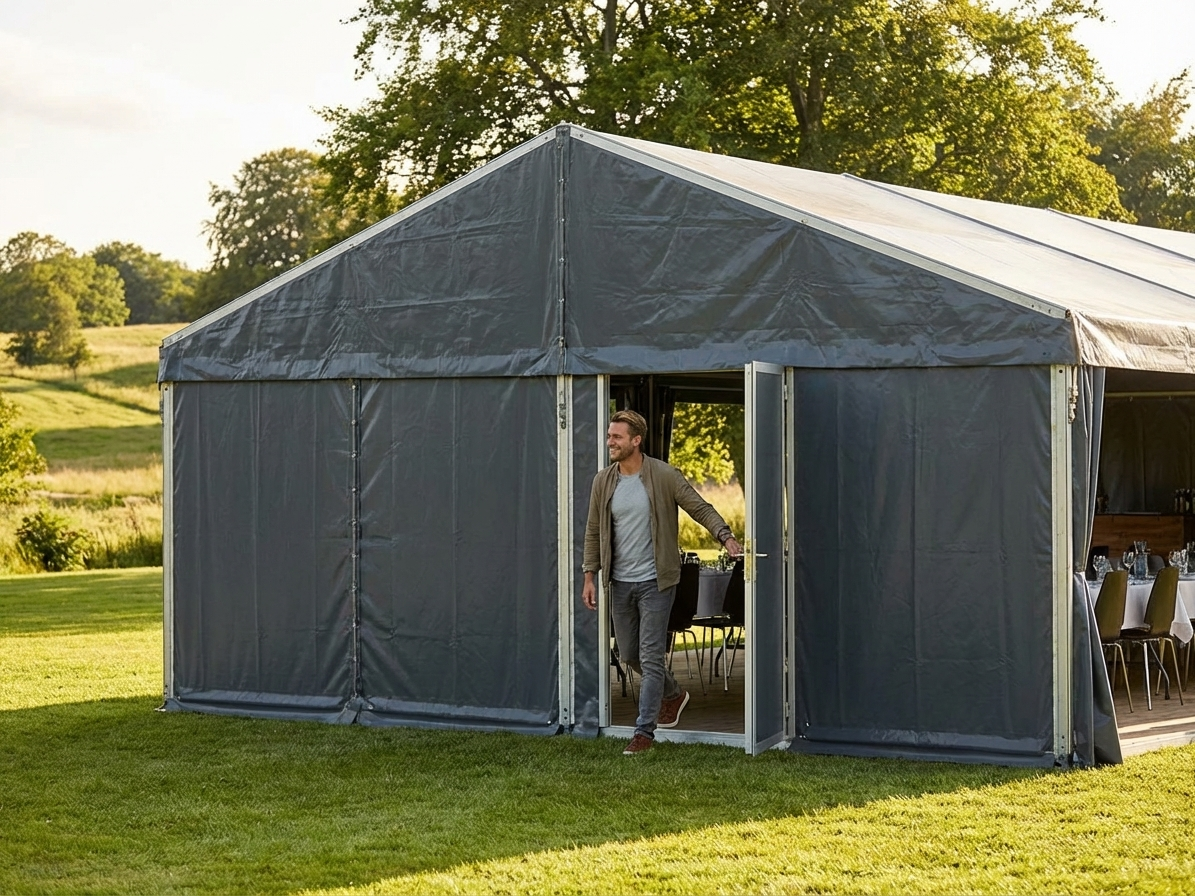 Endwall panel 6m dark grey PVC polyester outdoor use - product detail