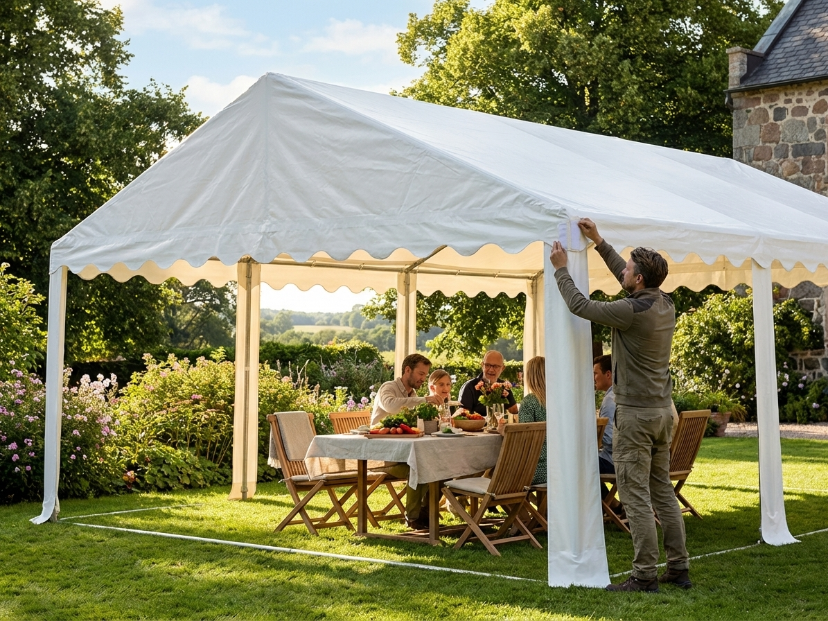 White PVC/Polyester marquee roof cover 4x6m for outdoor events - product detail