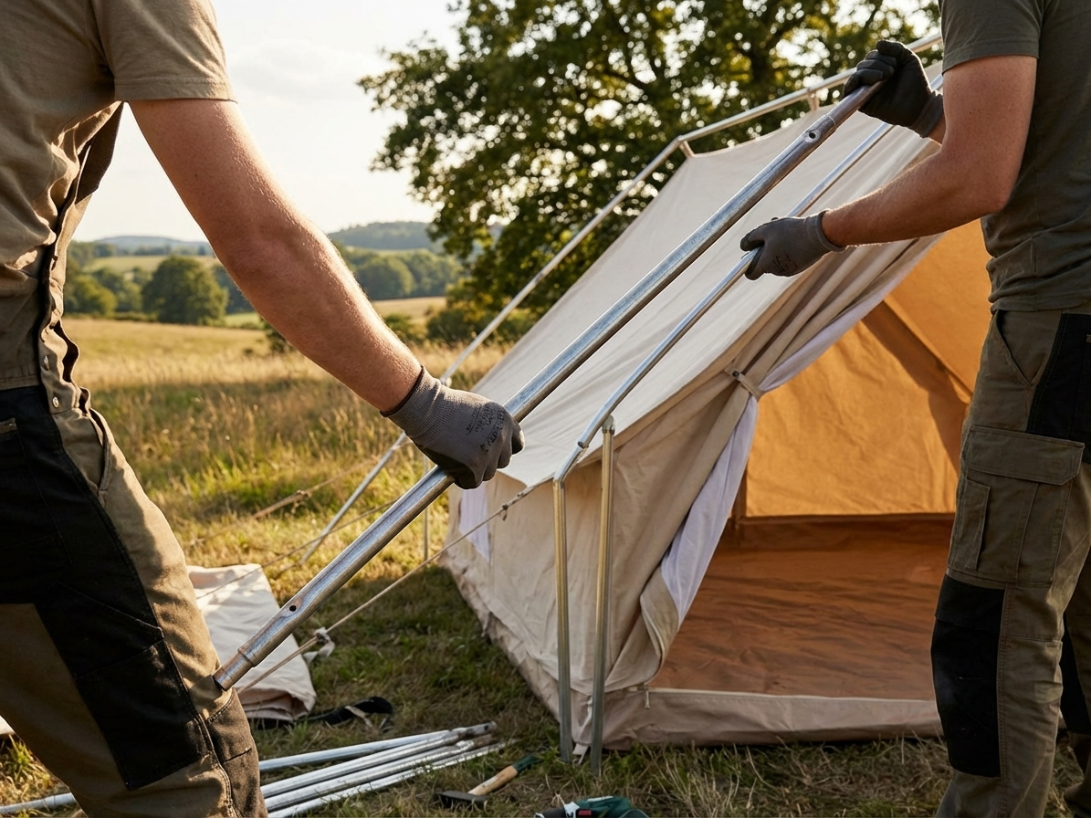 Back leg pipe for storage tent made from galvanised steel - view 3