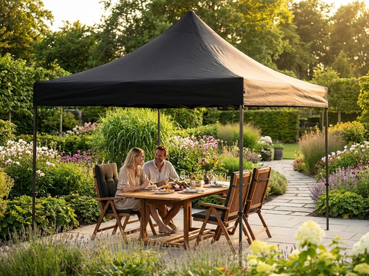 Black gazebo roof cover 3x3 meters for outdoor use - product detail