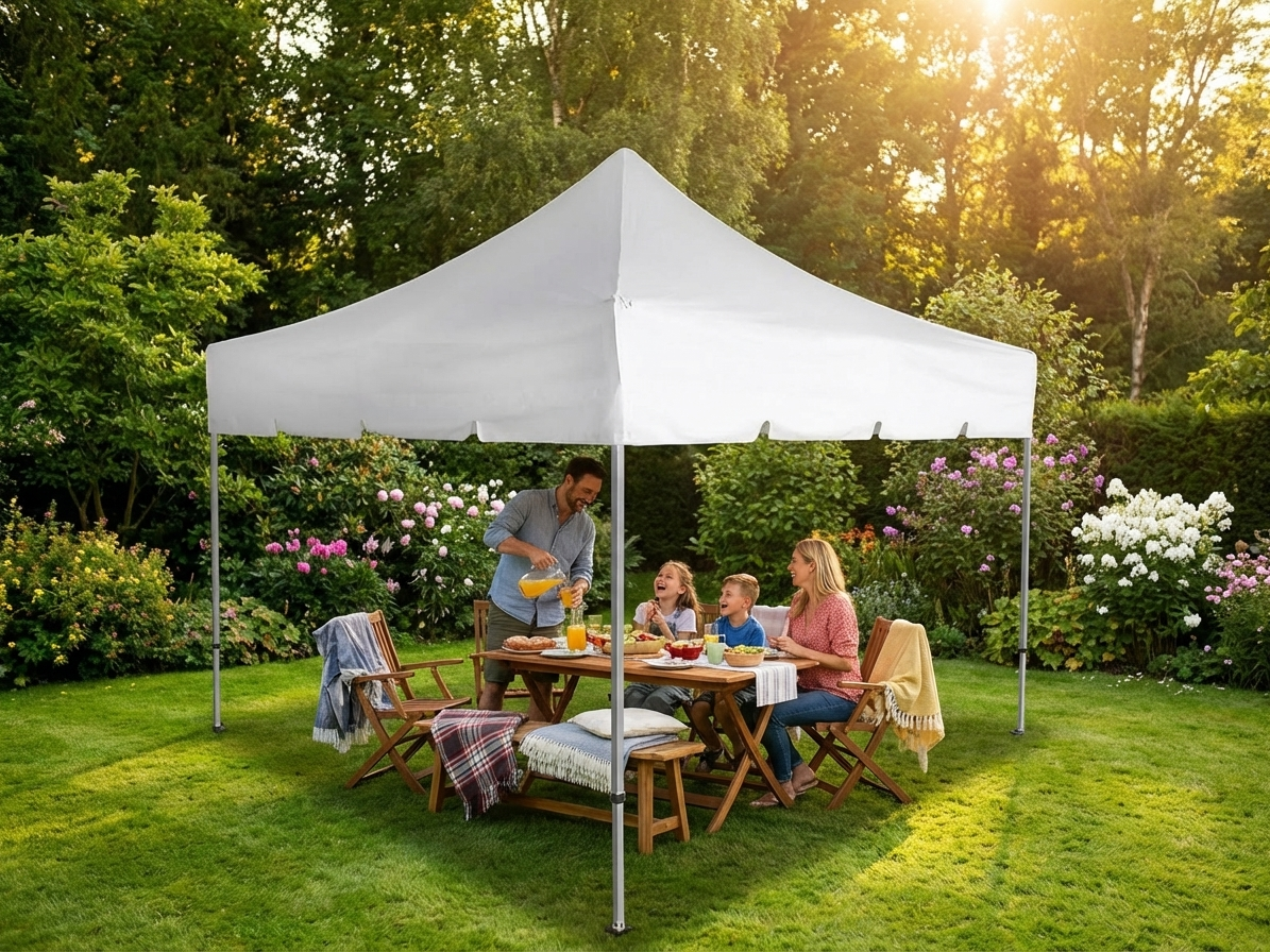 Pop up gazebo 3x3m white with steel frame for outdoor events - view 3