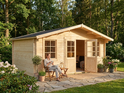 Natural wooden cabin made from Nordic Spruce, ideal for outdoor use - view 3