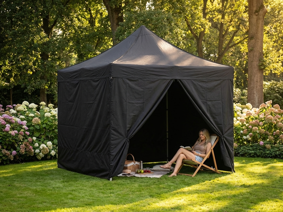 Black pop up gazebo with aluminium frame for outdoor events - view 3
