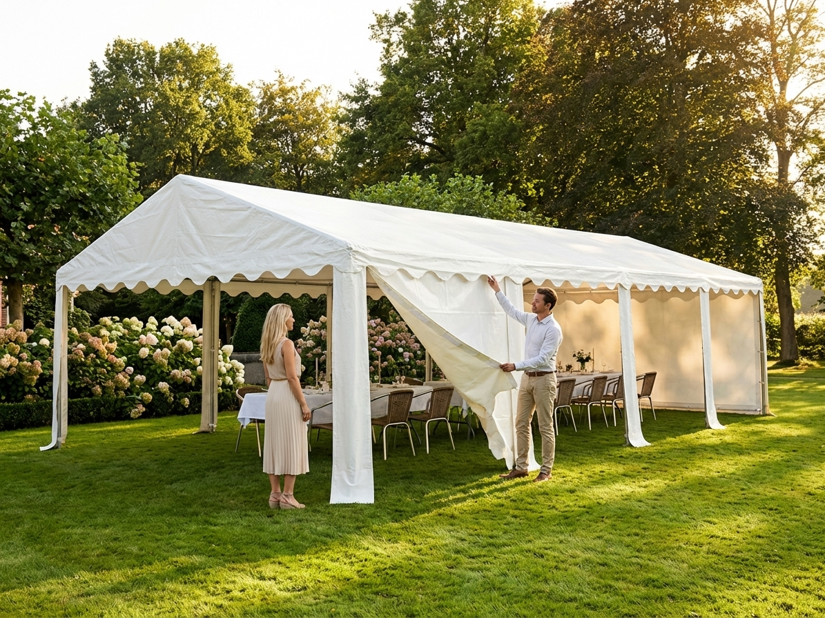 White PVC roof cover for 7x14m marquee, waterproof and fire safe - product detail