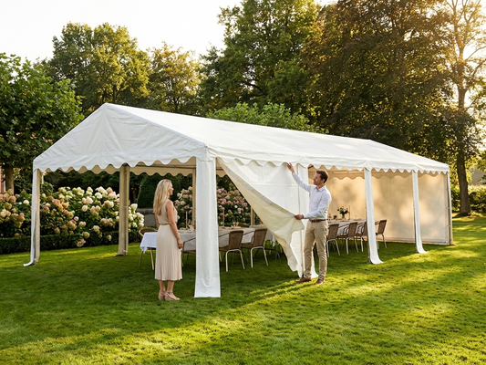 White PVC roof cover for 7x14m marquee, waterproof and fire safe - product detail