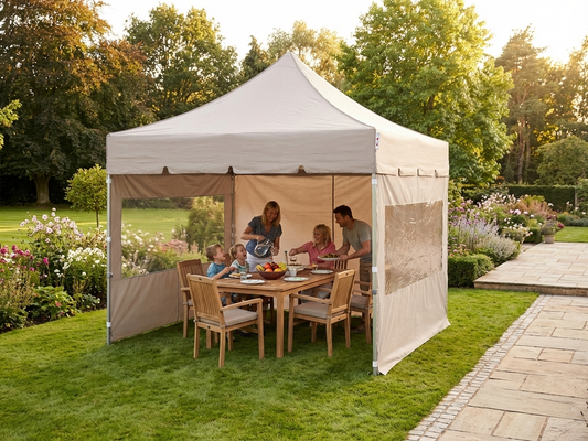 Pop up gazebo 4x4m Latte with aluminium frame for outdoor use - product detail