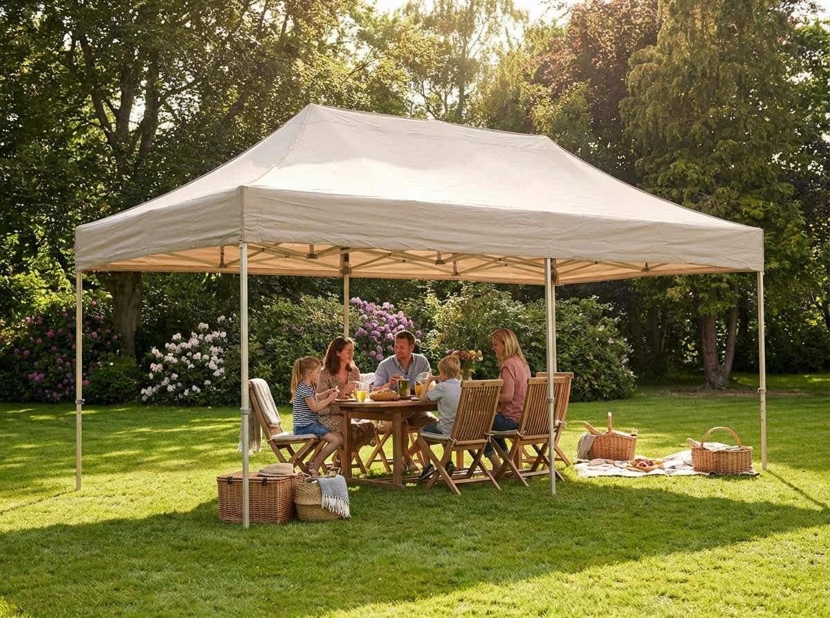 Pop up gazebo 3x6 m latte with steel frame for outdoor events - product detail
