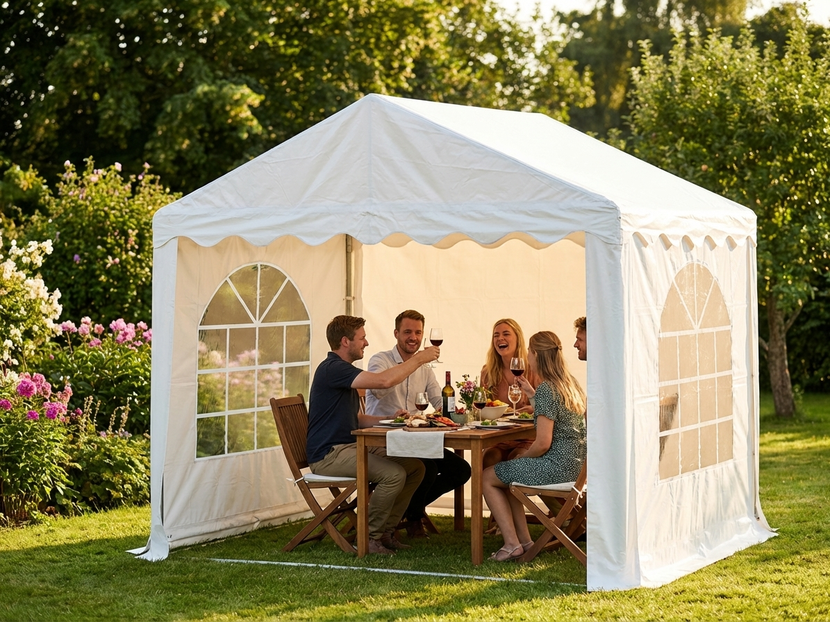 PVC CombiTent extension 2m white for outdoor events - view 3