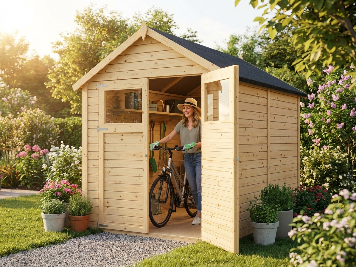 Wooden garden shed in natural Nordic Spruce - view 3