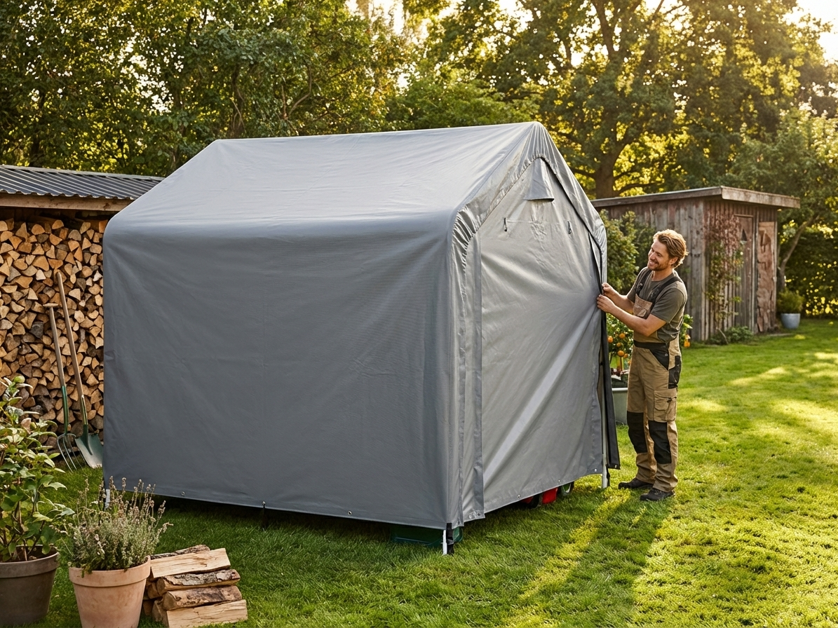 Grey storage tent roof cover, 2.4x2.4 m, polyethylene - product detail