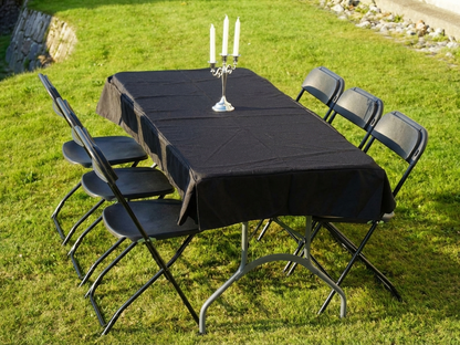 Black polyester tablecloth 183x76x20 cm for dining