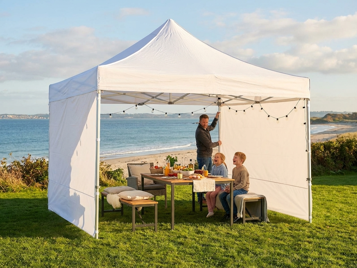 Pop up gazebo with transparent PVC roof and steel frame, 4x4 m - view 3
