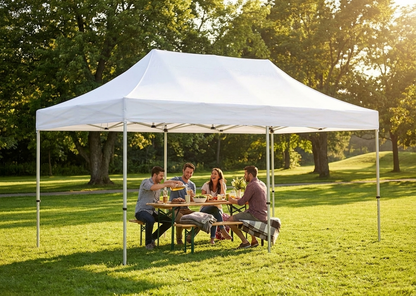 Pop Up Gazebo 4x6 m White with Steel Frame