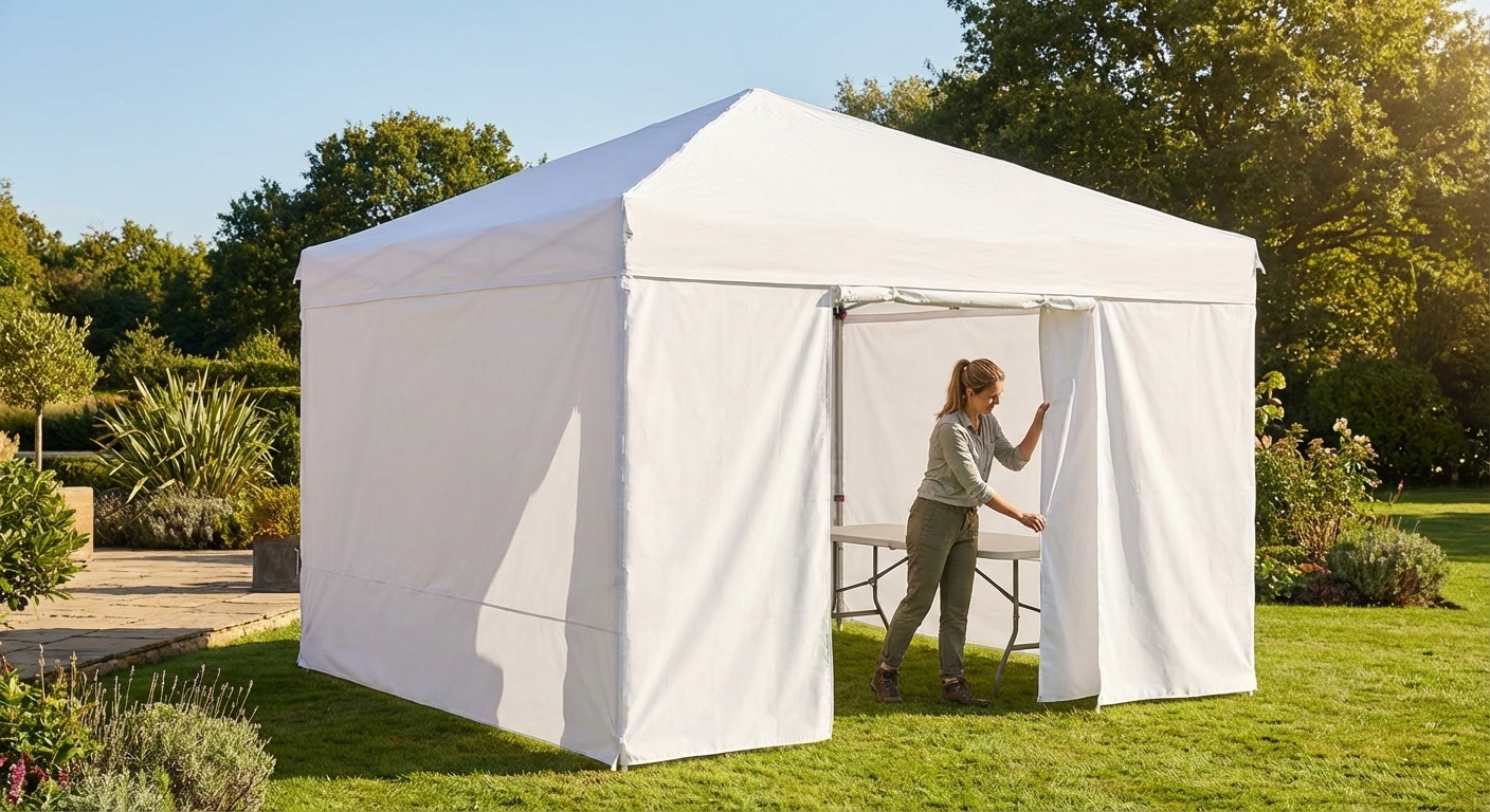 White gazebo roof cover 3x3m for outdoor events - view 3