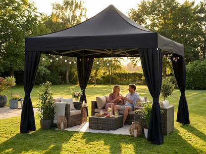 Black pop-up gazebo 3x3m with aluminium frame for outdoor events - product detail