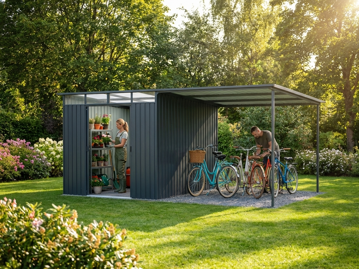 Anthracite garden shed 4.74x2.79x2.02 m galvanised steel